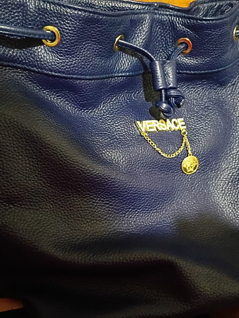 VERSACE Italian Pebbled Genuine Leather Bag Large, Roomy, Gorgeous